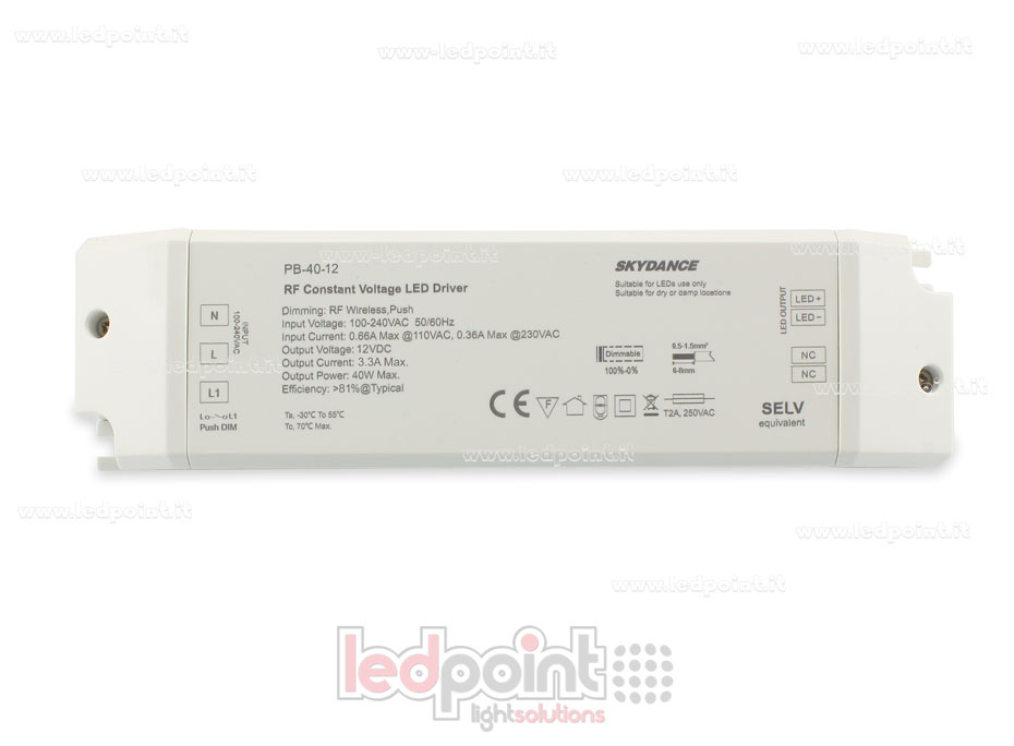 Transformateur 40W 12V Wireless, Push-Dim SkyDance Transformateur 40W 12V Wireless, Push-Dim SkyDance