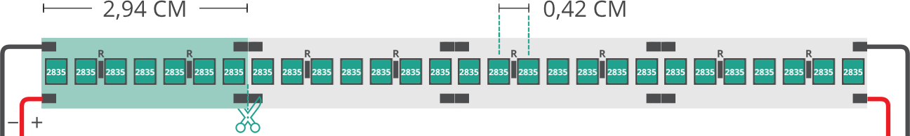 Aperçu technique du ruban led 2835 24V IP20 3000K 3step 238led/m Aperçu technique du ruban led 2835 24V IP20 3000K 3step 238led/m