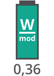 Puissance: 0,36 W/mod Puissance: 0,36 W/mod
